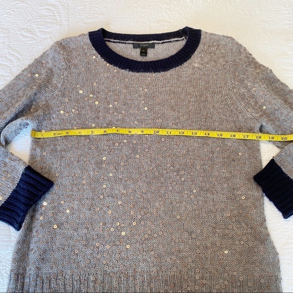 J. Crew Scattered Sequin Wool Blend Sweater - M - Picture 8 of 11